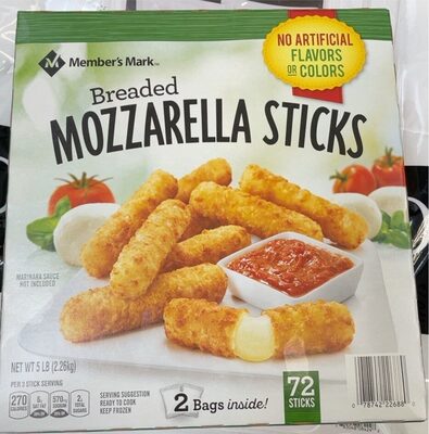 Breaded Mozzarella Sticks, Breaded Mozzarella