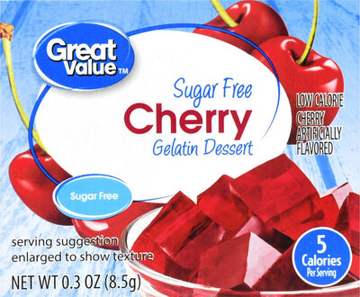 Cherry Sugar Free Gelatin Dessert, Cherry