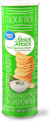 Sour Cream & Onion Flavored Stack Attack Potato Crisps, Sour Cream & Onion