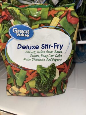 Deluxe Stir-Fry Broccoli, Italian Green Beans, Carrots, Baby Corn Cobs, Water Chestnuts, Red Bell Peppers, Deluxe Stir-Fry