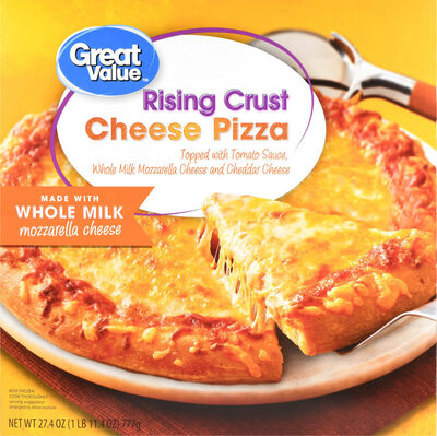 Rising Crust Topped With Tomato Sauce, Whole Milk Mozzarella Cheese & Cheddar Cheese Pizza, Rising Crust