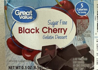 Black Cherry Sugar Free Gelatin Dessert, Black Cherry