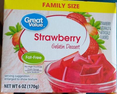 Strawberry Flavored Fat-Free Gelatin Dessert, Strawberry