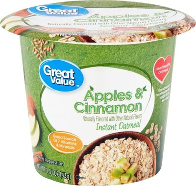 Apples & Cinnamon Flavored Instant Oatmeal, Apples & Cinnamon