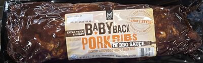 Hickory Hardwood Smoked Baby Back Pork Ribs In BBQ Sauce, Hickory Hardwood Smoked