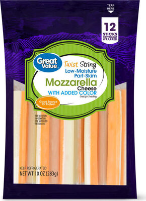 Mozzarella Low-Moisture Part-Skim Twist String Cheese Sticks, Mozzarella