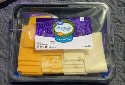 4 Cheese Mild Cheddar, Colby & Monterey Jack, Monterey Jack With Jalapeno And Swiss Cracker Cut Cheese Tray, 4 Cheese