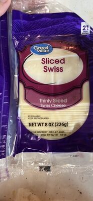 Swiss Thinly Sliced Cheese, Swiss