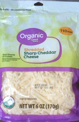 Sharp Cheddar Organic Shredded Cheese, Sharp Cheddar
