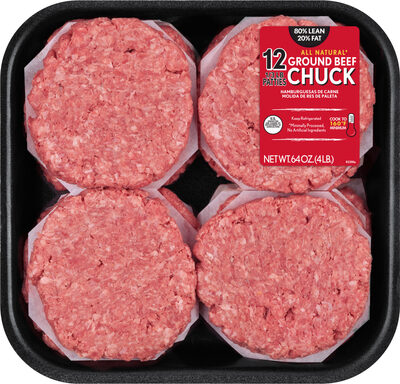 80% Lean/20% Fat Ground Beef Chuck Patties