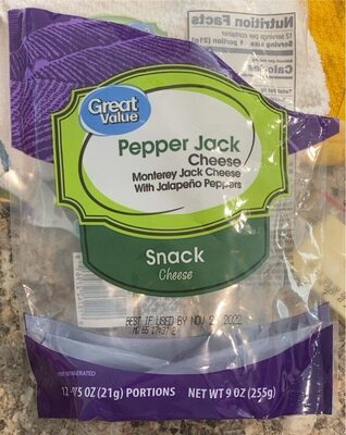Pepper Jack Monterey Jack Snack Cheese With Jalapeno Peppers, Pepper Jack