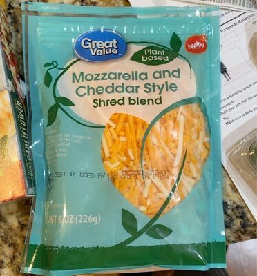 Mozzarella And Cheddar Style Shred Blend Cheese, Mozzarella And Cheddar Style