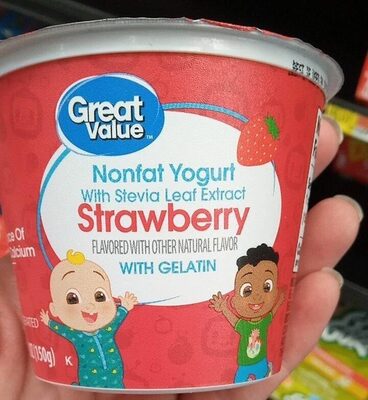 Strawberry With Gelatin Nonfat Yogurt With Stevia Leaf Extract, Strawberry With Gelatin