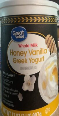 Honey Vanilla Whole Milk Greek Yogurt, Honey Vanilla