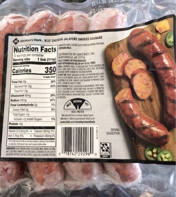 Beef Cheddar Jalapeno Smoked Sausage, Beef