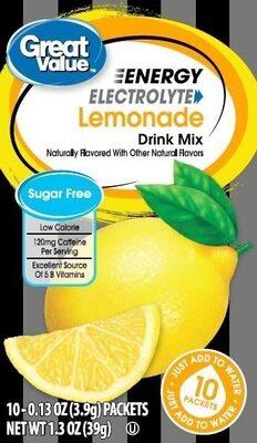 Lemonade Energy Drink Mix With Caffeine, Lemonade
