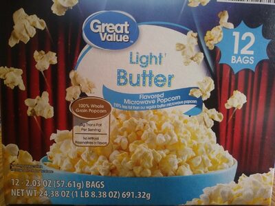 Light Butter Flavored Microwave Popcorn, Light Butter