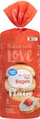 Plain Pre-Sliced Bagels, Plain