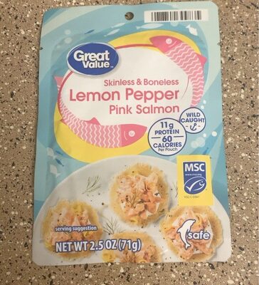 Lemon Pepper Skinless & Boneless Wild Caught Pink Salmon, Lemon Pepper