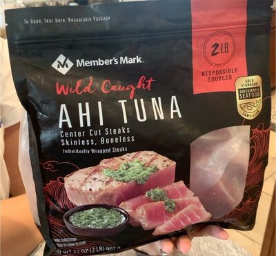 Skinless, Boneless Wild Caught Ahi Tuna Center Cut Steaks, Ahi Tuna