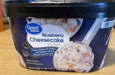 Blueberry Cheesecake Cream Cheese Ice Cream With Blueberry Swirl & Graham Cracker Crust, Blueberry Cheesecake