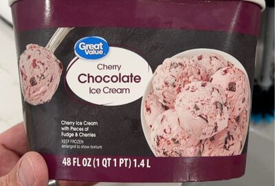 Cherry Chocolate Cherry Ice Cream With Pieces Of Fudge & Cherries, Cherry Chocolate