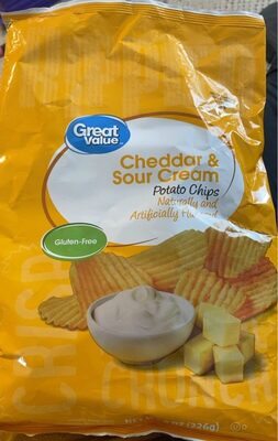 Cheddar & Sour Cream Flavored Potato Chips, Cheddar & Sour Cream