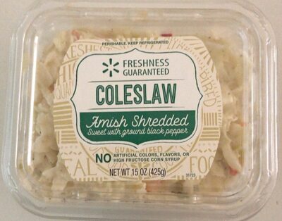 Amish Shredded Sweet With Ground Black Pepper Coleslaw, Amish Shredded