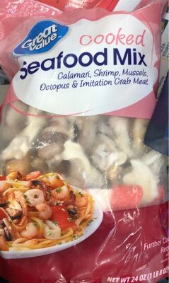 Cooked Calamari, Shrimp, Mussels, Octopus & Imitation Crab Meat Seafood Mix