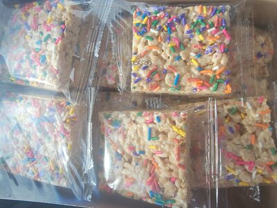 Birthday Cake Crispy Rice Treats Bars, Birthday Cake
