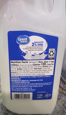 2% Reduced Fat Milk