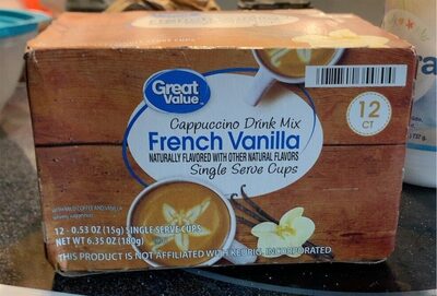 French Vanilla Cappuccino Drink Mix Single Serve Cups, French Vanilla