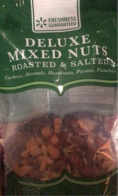 Roasted & Salted Cashews, Almonds, Hazelnuts, Pecans, Pistachios Deluxe Mixed Nuts, Roasted & Salted