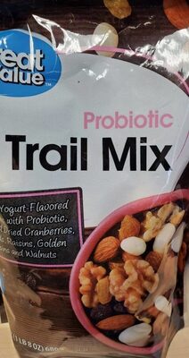 Probiotic Made With Yogurt-Flavored Cranberries With Probiotic, Sweetened Dried Cranberries, Almonds, Raisins, Golden Raisins And Walnuts Trail Mix, Probiotic