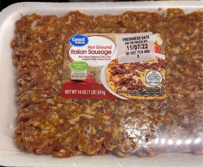 Hot Italian Ground Sausage, Hot Italian