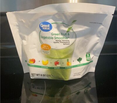 Green Fruit & Vegetable Mango, Bananas, Apples, Pineapple & Spinach Smoothie, Green Fruit & Vegetable
