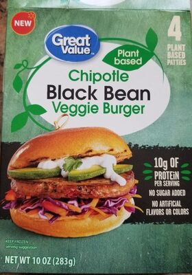 Chipotle Black Bean Veggie Burger Plant Based Patties, Chipotle Black Bean