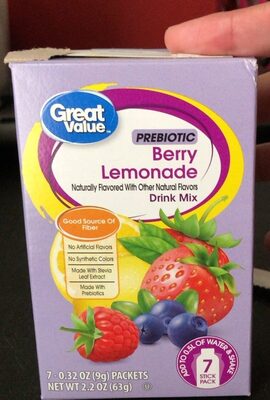 Berry Lemonade Flavored Prebiotic Drink Mix, Berry Lemonade