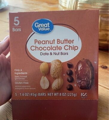 Peanut Butter Chocolate Chip Date & Nut Bars, Peanut Butter Chocolate Chip