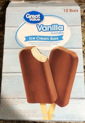 Vanilla Flavored Reduced Fat Ice Cream With Chocolate Flavored Coating Bars, Vanilla