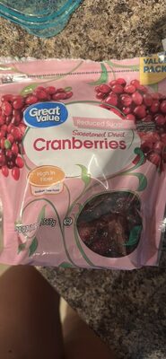 Sweetened Reduced Sugar Dried Cranberries, Sweetened
