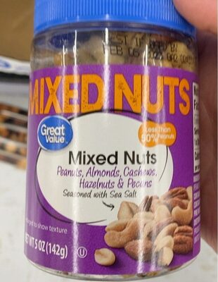Mixed Nuts Peanuts, Almonds, Cashews, Hazelnuts & Pecans Seasoned With Sea Salt, Sea Salt