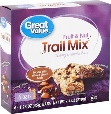 Fruit & Nut Trail Mix Chewy Granola Bars, Fruit & Nut