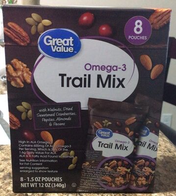 Omega-3 With Walnuts, Dried Sweetened Cranberries, Pepitas, Almonds & Pecans Trail Mix