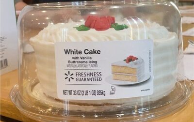 White Cake Flavored With Vanilla Buttrcreme Icing, White Cake