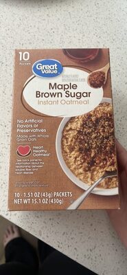 Maple & Brown Sugar Flavored Instant Oatmeal, Maple & Brown Sugar