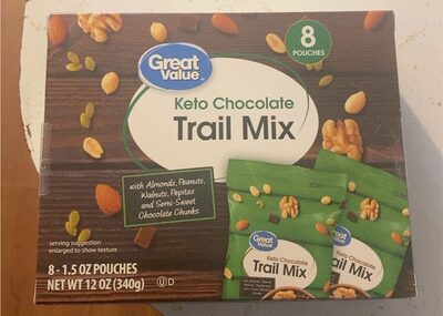 Keto Chocolate Trail Mix With Almonds, Peanuts, Walnuts, Pepitas And Semi-Sweet Chocolate Chunks, Keto Chocolate