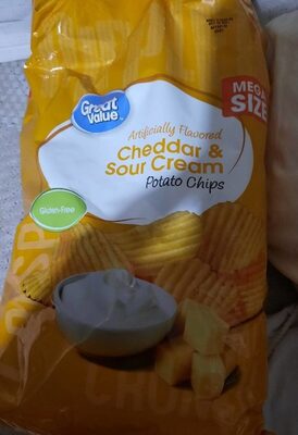 Cheddar & Sour Cream Potato Chips, Cheddar & Sour Cream