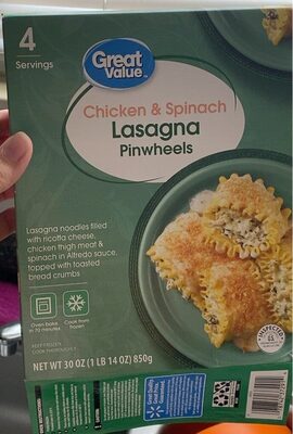 Chicken & Spinach Lasagna Pinwheels Noodles Filled With Ricotta Cheese, Chicken Thigh Meat & Spinach In Alfredo Sauce, Topped With Toasted Bread Crumbs, Chicken & Spinach