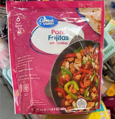 Pork Fajita Seasoned Diced Pork, Onions And Peppers With Flour Tortillas, Pork Fajitas